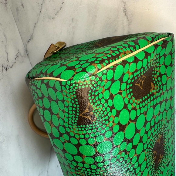 Louis Vuitton Kusama Speedy bag 30 Green dots circles Spots monogram LV Rare - Picture 11 of 15